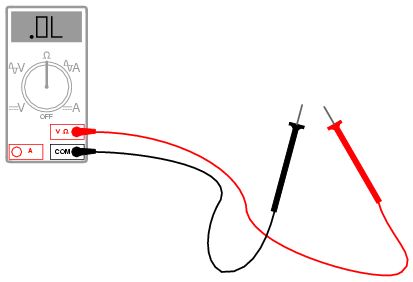 multimeter checking NO continuity