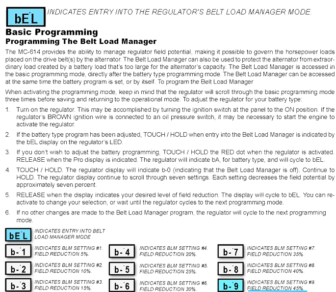 Advanced Programming Mode BLM MC-614