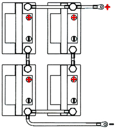 Batteries first wired in Series then Parallel