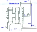 ZRD High Output alternator 3.15 inch mounting dimensions