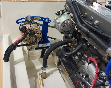 ZRD High Output 2nd Alternator rear view installed on 46RK ... Contact ZRD or Hake Yachts for Details.